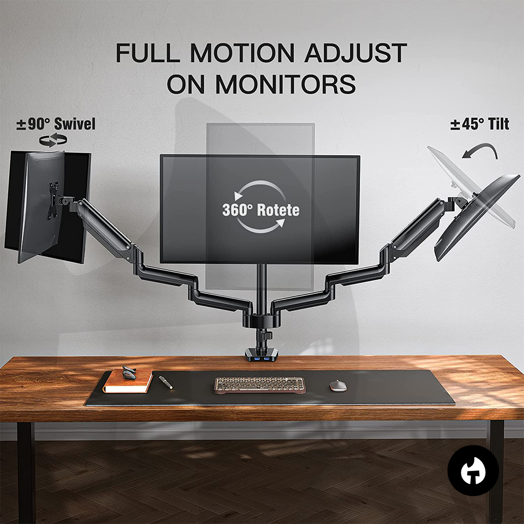 Triple Gas Spring Monitor Arm 7